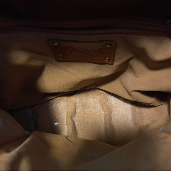 Patricia Nash Women’s Vintage Brown Veneto Tooled Leather Saddle Crossbody Purse - Picture 5 of 7